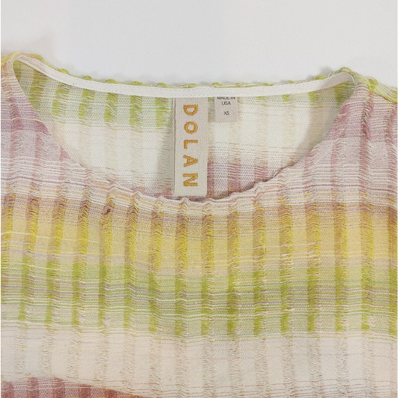 Anthropologie Dolan Crop Top XS Pastel Ombre Metallic Thread Boxy Boho Chic - Picture 10 of 10